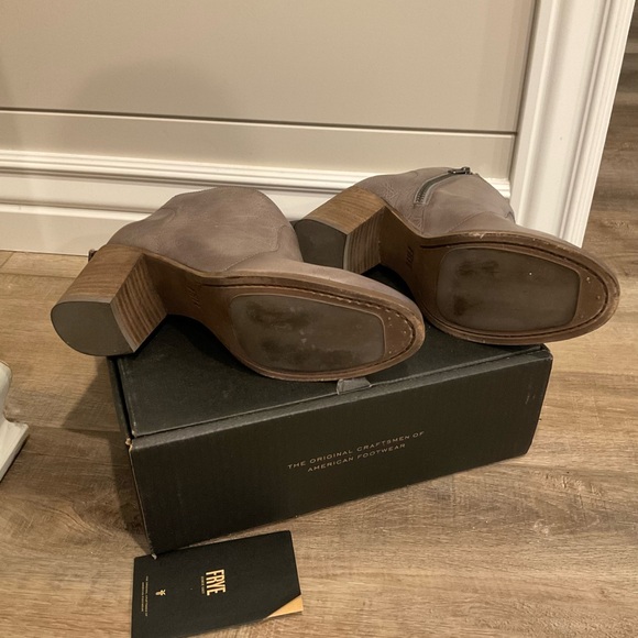 Frye Women's Gray Leather Ankle Boots - Picture 8 of 12